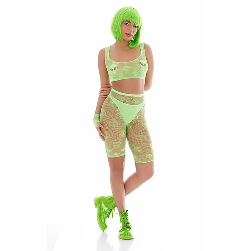 Out of This World Green Bodysuit Set With Alien Pasties - Teddies and Bodysuits