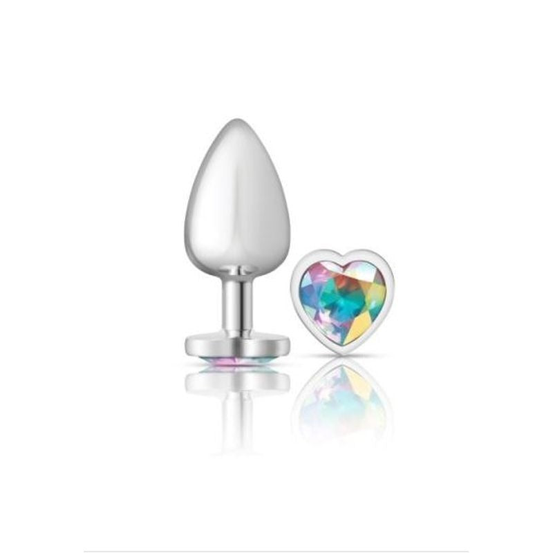 Cheeky Charms Silver Heart Jewel Metal Anal Plug - Butt Plugs