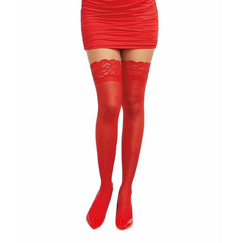 Dreamgirl Lace Top Thigh High Stockings - Hosiery