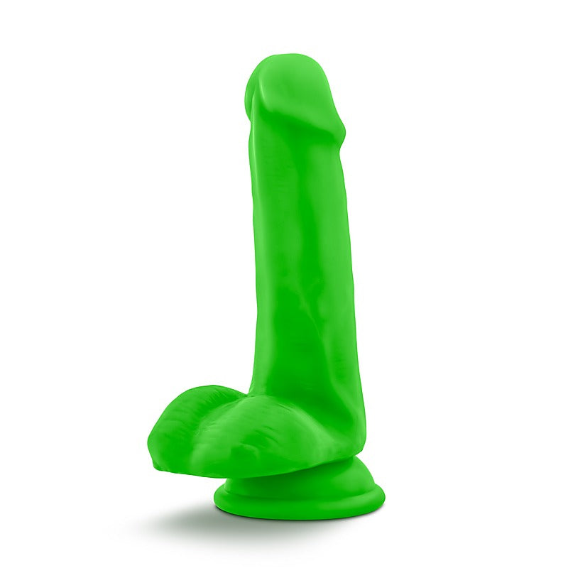 Neo Dual Density Cock With Balls Neon Green - Realistic Dildos