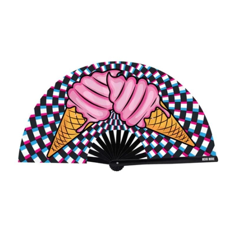 Ice Scream You Scream Blacklight Folding Fan Costume - Fancy Dress Ups