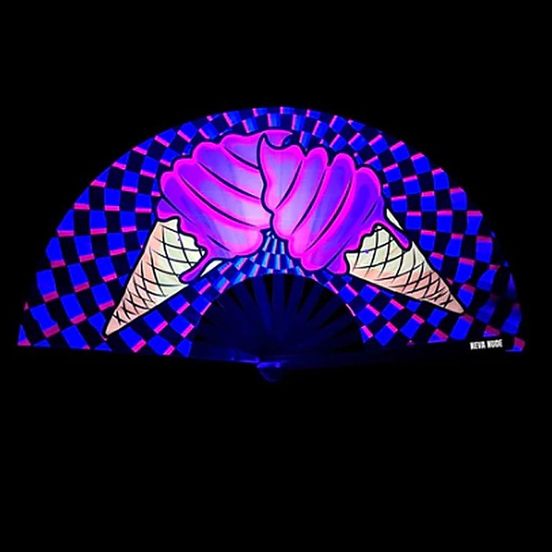 Ice Scream You Scream Blacklight Folding Fan Costume - Fancy Dress Ups