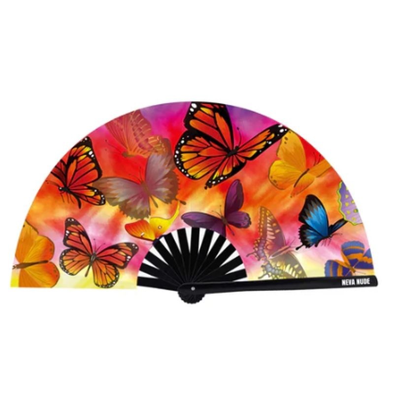 Butterfly Garden Blacklight Folding Fan Costume - Fancy Dress Ups