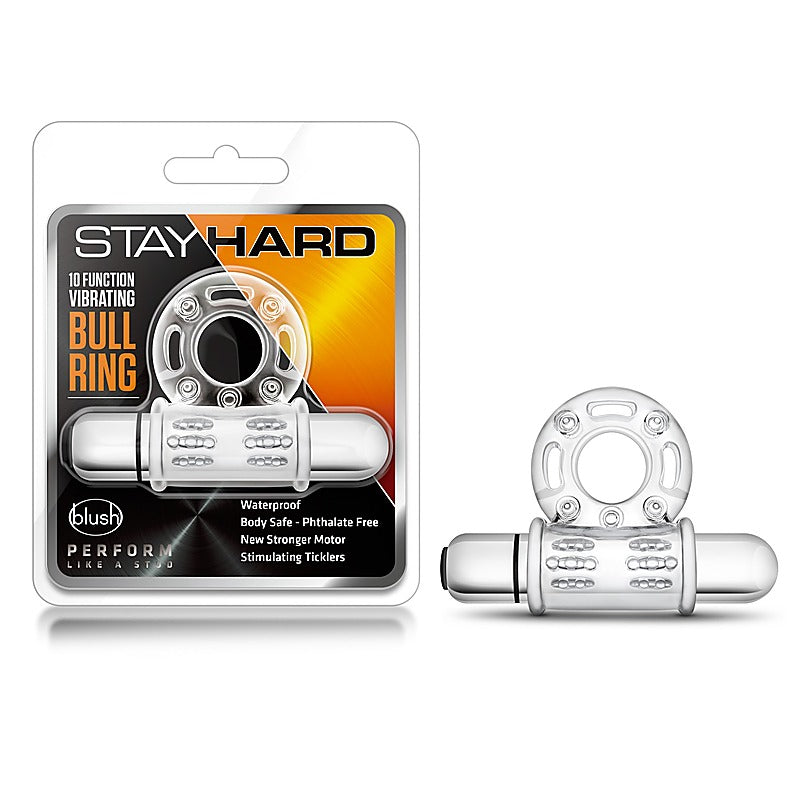 Stay Hard 10 Function Vibrating Mega Bull Ring - Vibrating Cock Rings