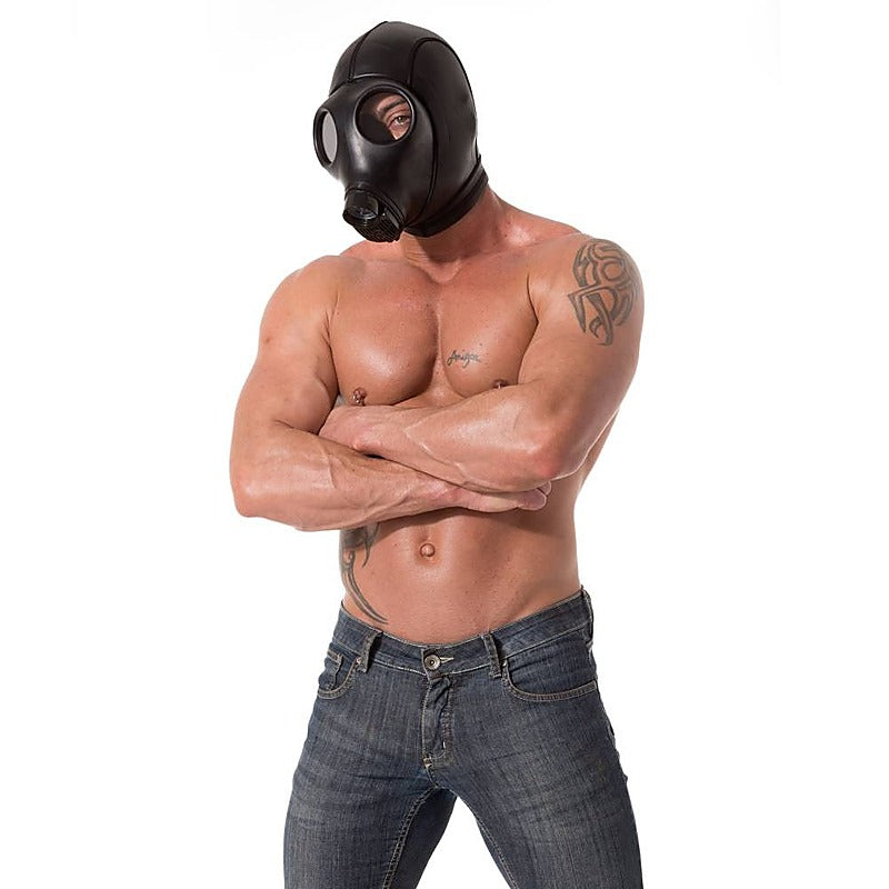 Neoprene Gas Mask Hood by XR Brands - Bondage Hoods