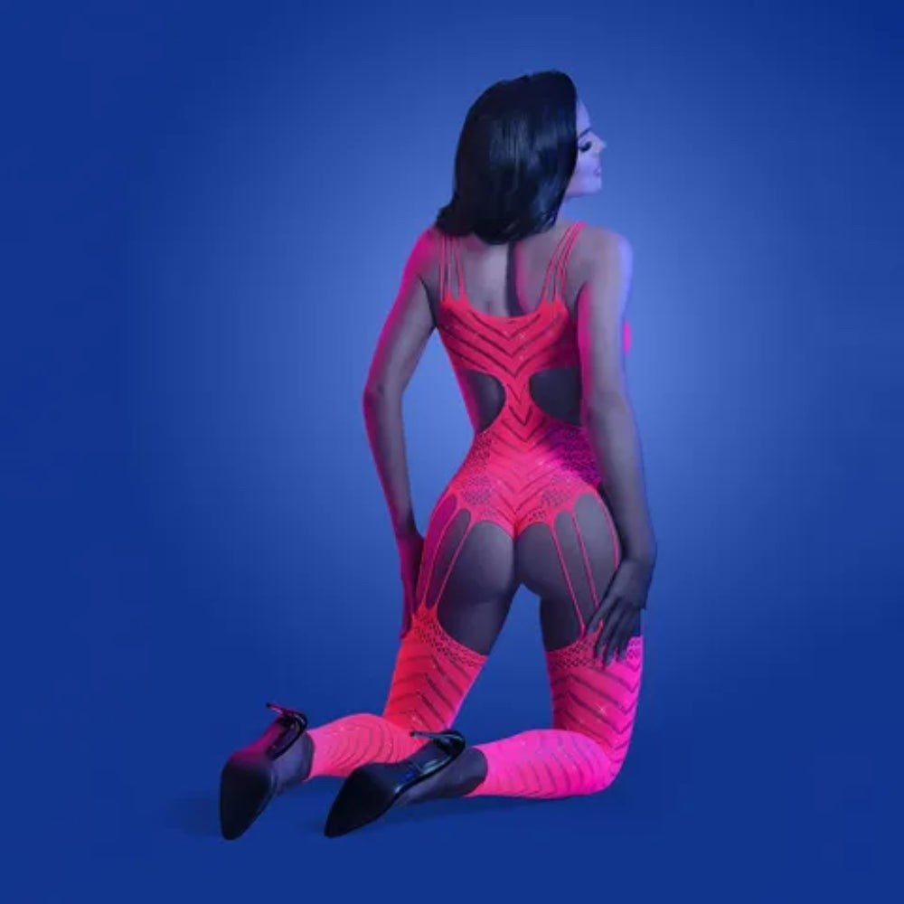 Radiant Rhinestone Glow Bodystocking by Fantasy Lingerie - Body Stockings