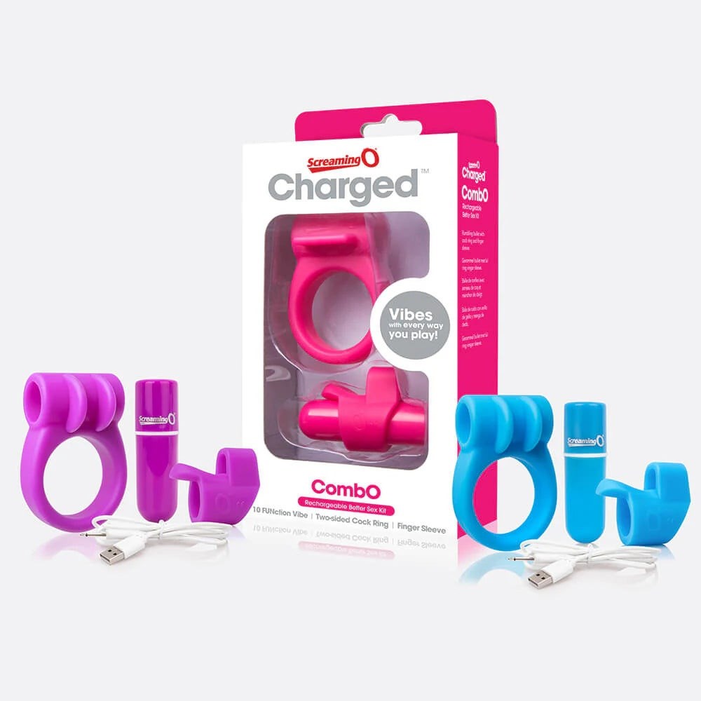 Charged 10 Functions Mens Vibrating Cock Ring Combo Kit #1 - Vibrating Cock Rings