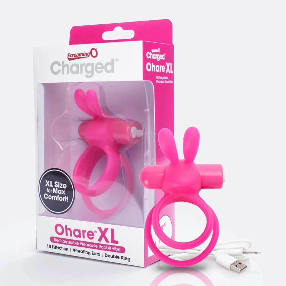 Charged Ohare XL Rabbit Shape 10 Functions Vibrating Cock Ring - Vibrating Cock Rings