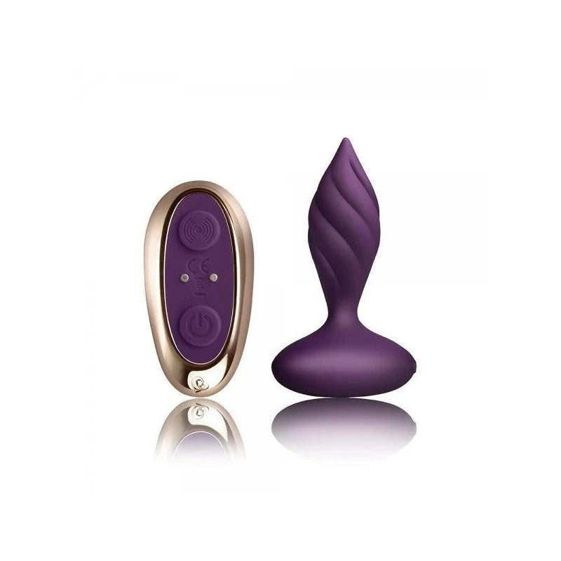 Rocks Off Petite Sensations Desire Remote Control Butt Plug Purple - Butt Plugs