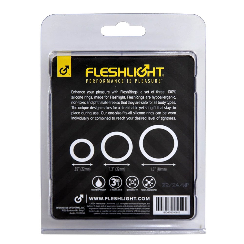 FleshBands 3 Pack Super Stretchy Cock Ring by Fleshlight - Cock Ring Sets