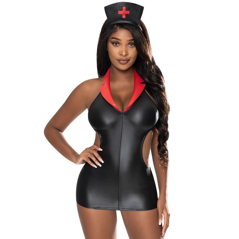 Exposed Lingerie Womens Night Nurse Costume S M - Fancy Dress Ups