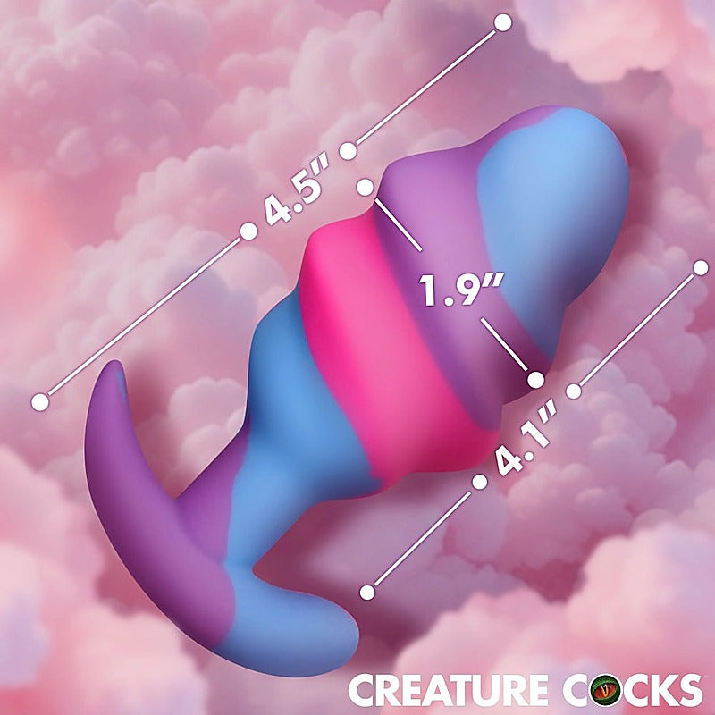 Unicorn Swirl Silicone Large Butt Plug by XR Brands - Butt Plugs