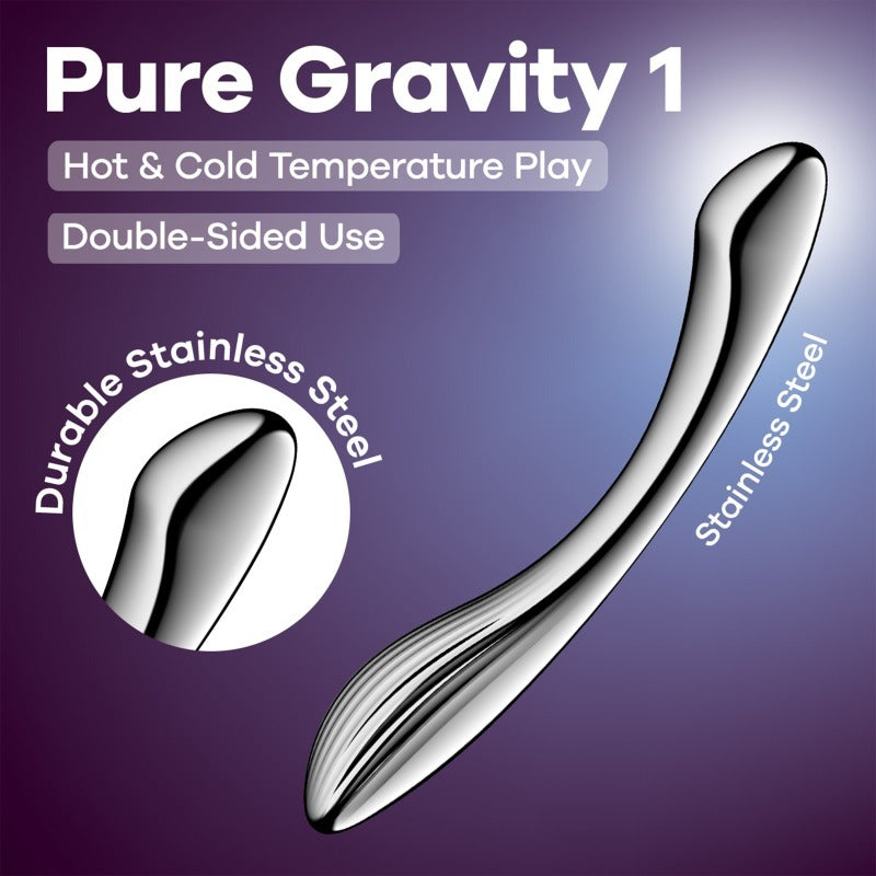 Pure Gravity 1 Metal Dildo by Satisfyer - Steel Sex Toys