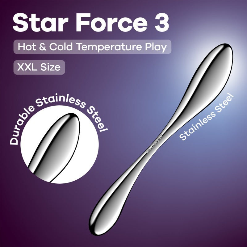 Star Force 3 Metal Dildo by Satisfyer - Steel Sex Toys