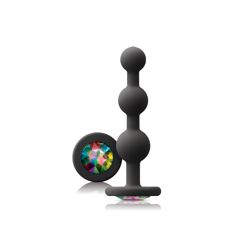 NS Novelties Glams Ripple Butt Plug with Rainbow Gem Base - Butt Plugs