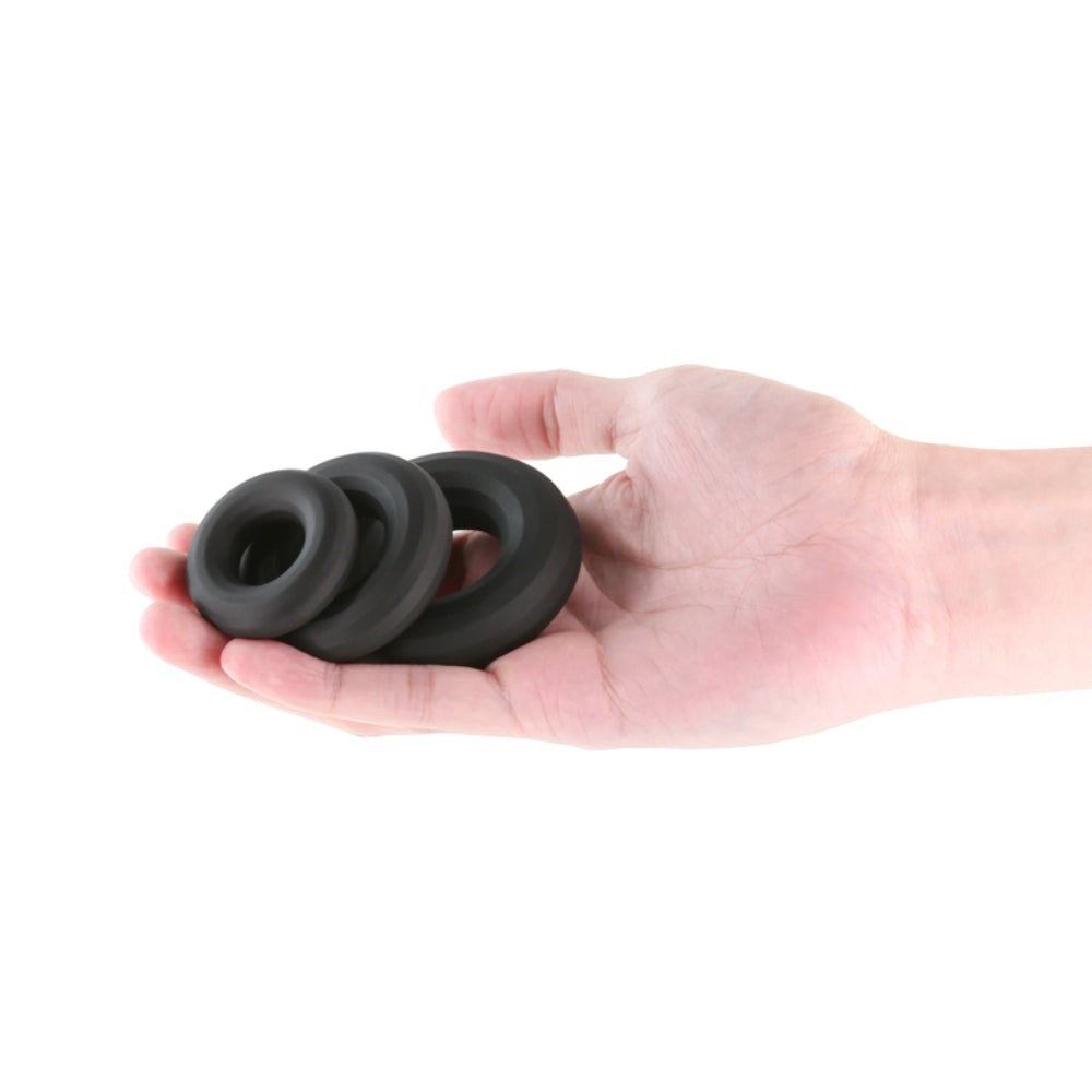 Renegade 3pc Silicone Fireman Cock Rings - Intensify Pleasure - Cock Rings