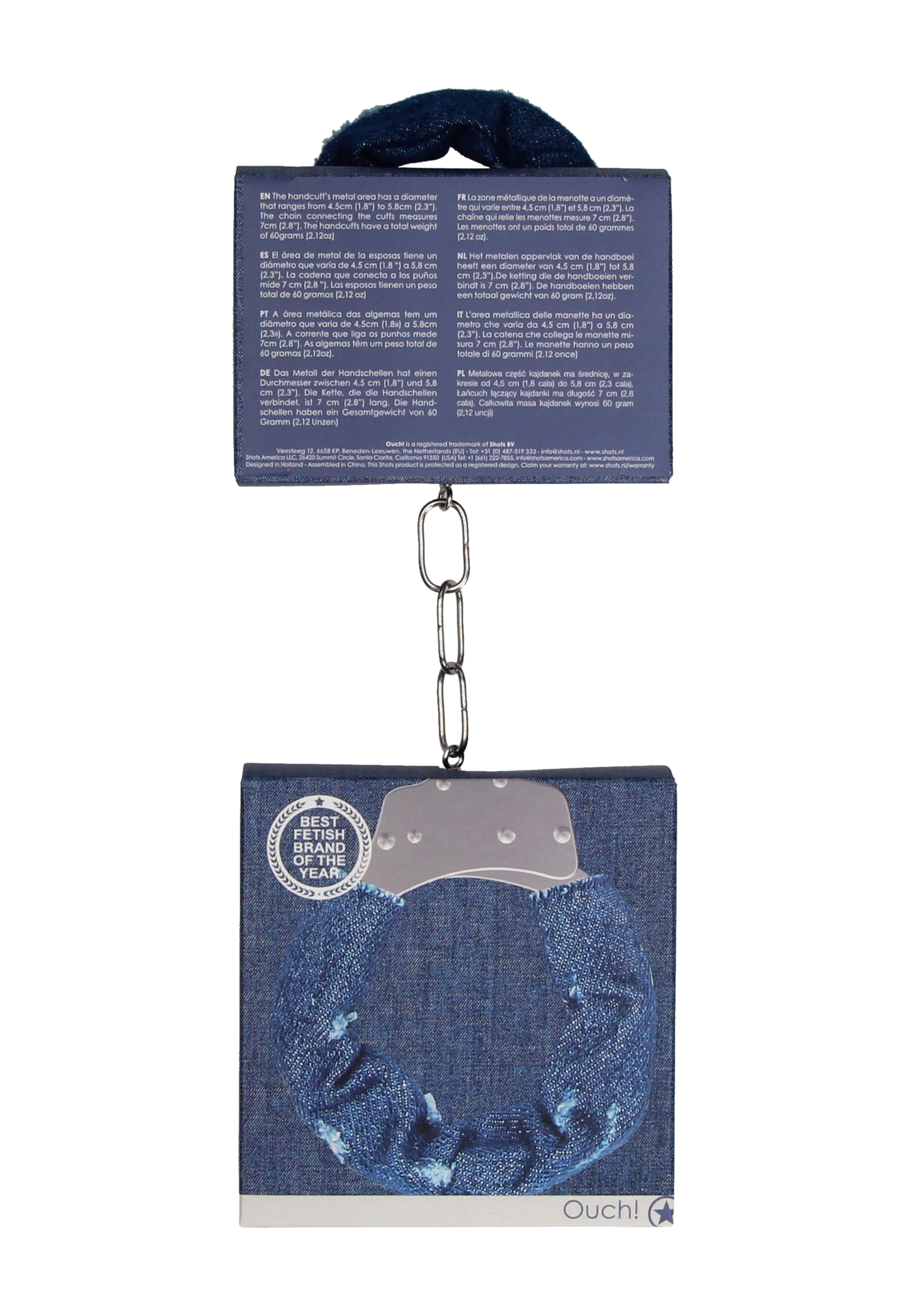 Shots Toys Roughend Denim Style Metal Handcuffs - Cuffs And Restraints