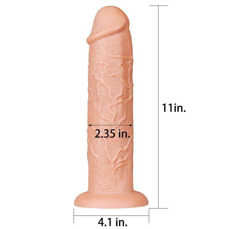 Lovetoy King Size High Quality 11 Inch Realistic Dildo Flesh - Realistic Dildos