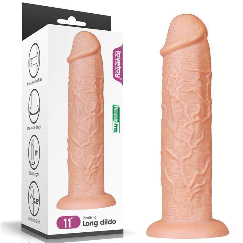 Lovetoy King Size High Quality 11 Inch Realistic Dildo Flesh - Realistic Dildos