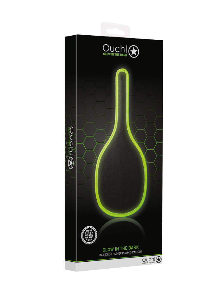 Shots Toys Glow in the Dark Bondage Round Paddle - Paddles And Slappers