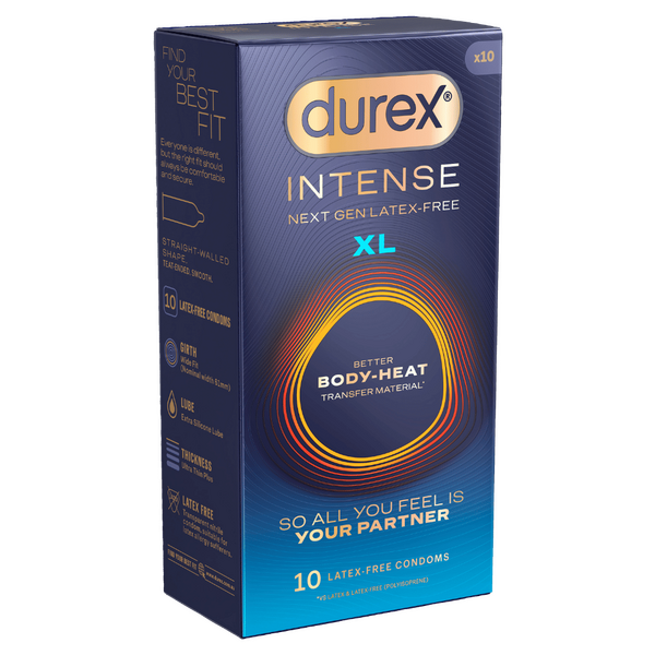Durex Intense Next Gen Latex Free Condoms XL 10 Pack - Condoms