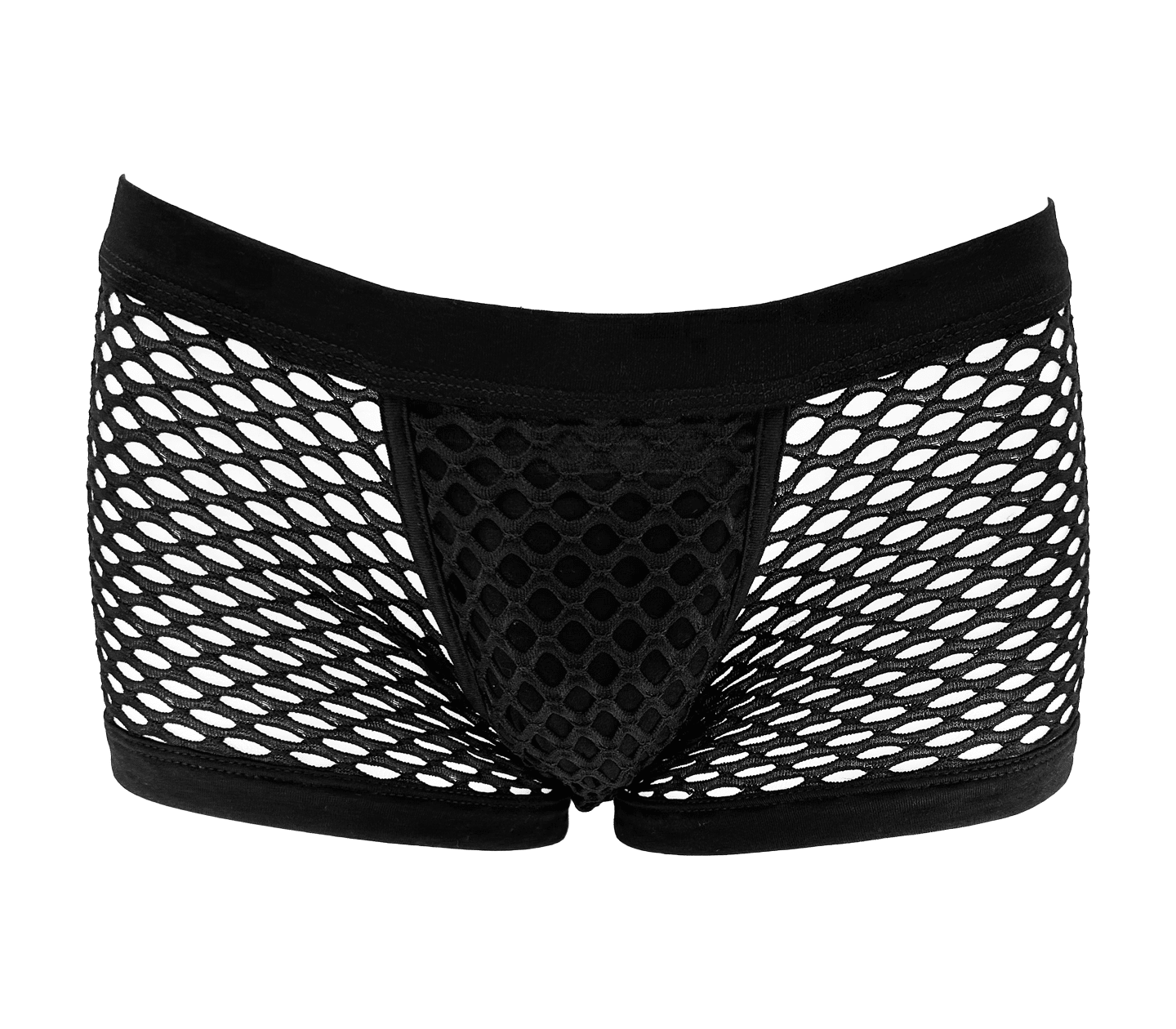 Love In Leather Mens Mesh Sexy Boyshort Black - Mens Briefs And Boxers