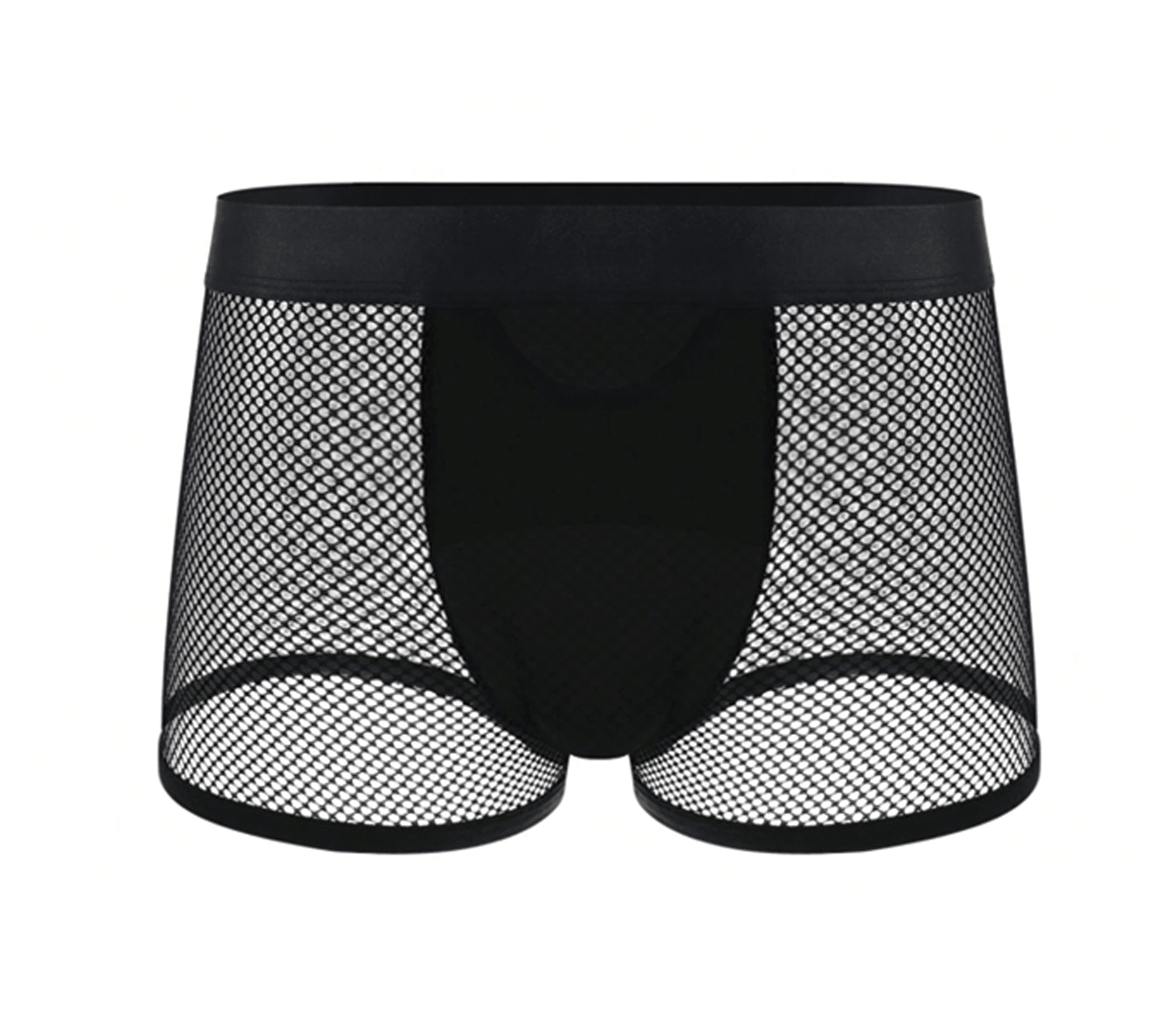 Love In Leather Mens Mesh Sexy Boyshort Black - Mens Briefs And Boxers