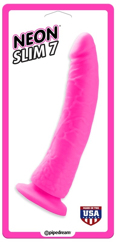 Pipedream Neon Slim 7 Tapered Tip Realistic Dildo - Remote Control Vibrators
