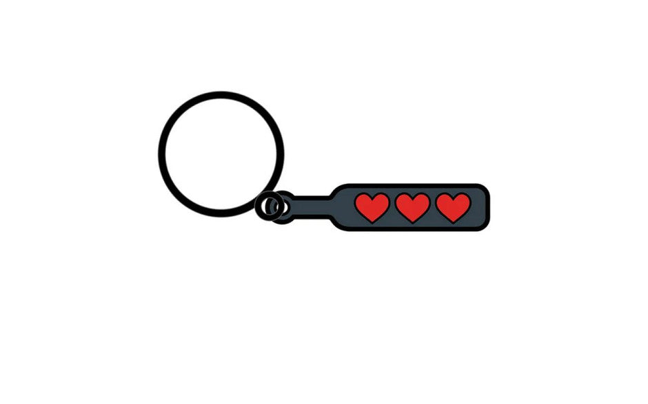 Wood Rocket Adult Party Hearts Paddle Keychain - Party Gifts and Novelties