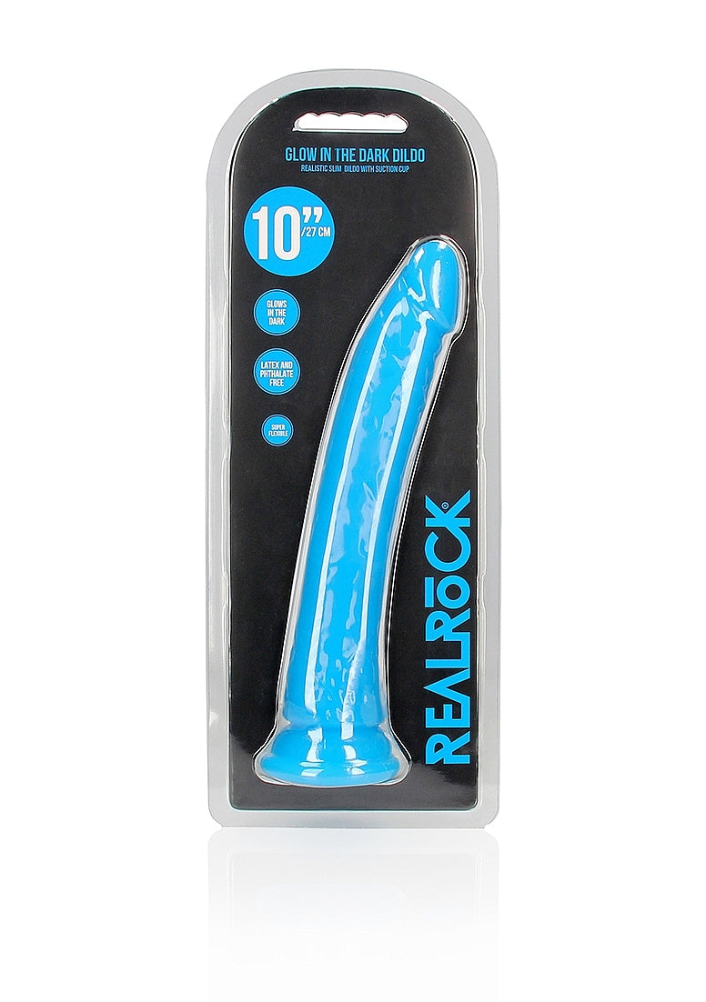 Shots Toys 10 Inch Slim Glow in the Dark Neon Dongs - Realistic Dildos