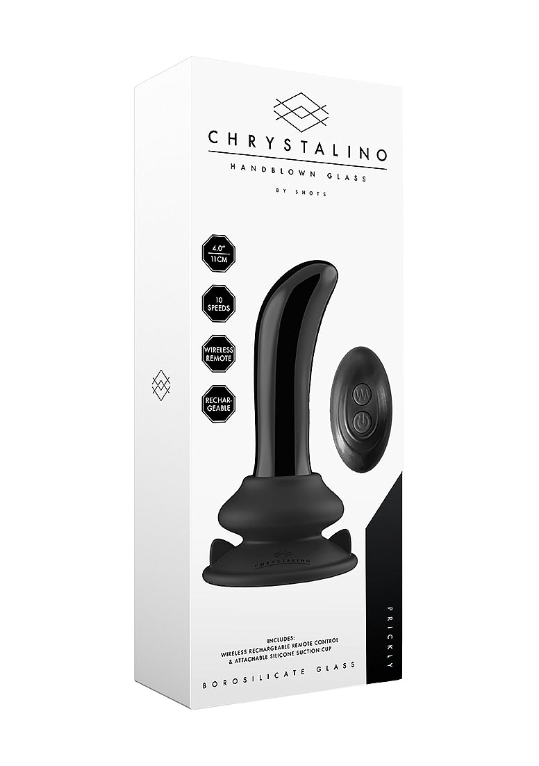 Shots Prickly Rechargeable 10 Functions Glass Vibrator - Glass Sex Toys