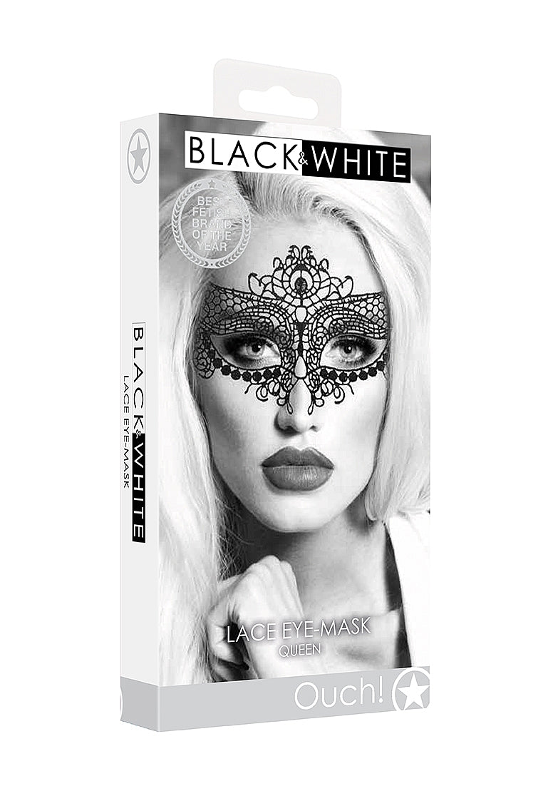 Shots Toys Queen High Quality Bodnage Lace Eye Mask - Masks And Blindfolds