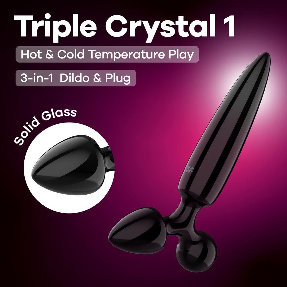 Satisfyer Triple Crystal 1 Glass 3-in-1 Butt Plug - Butt Plugs