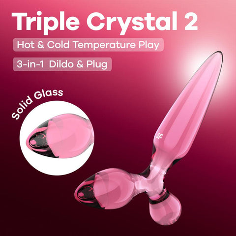 Triple Crystal 2 Glass 3-in-1 Butt Plug by Satisfyer - Butt Plugs