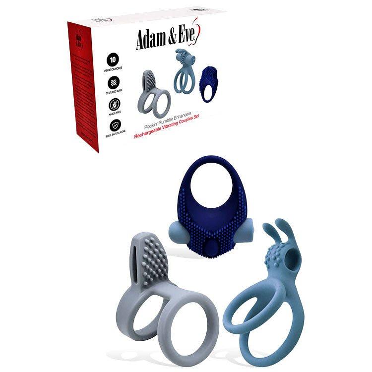 ROCKIN RUMBLER Erection Enhancers Set by Adam & Eve - Cock Ring Sets