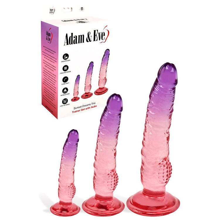 Adam & Eve SUNSET DREAMS TRIO Dildos Set of 3 Sizes - Realistic Dildos
