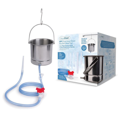 AquaClean Stainless Steel Bucket Mate Set Cleansing Kit - Enemas and Douches