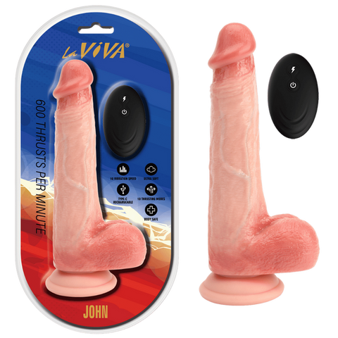 Remote Rechargeable John Vibrating Dildo by La Viva - Vibrating Dildos