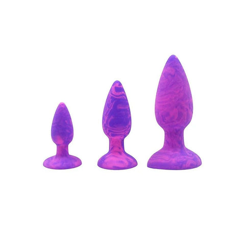 COLOUR SWIRL Anal Plug Set Butt Plugs Set of 3 - Butt Plugs