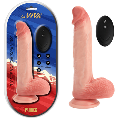 Remote Rechargeable Patrick Vibrating Dildo by La Viva - Vibrating Dildos