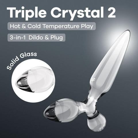 Triple Crystal 2 Glass 3-in-1 Butt Plug by Satisfyer - Butt Plugs