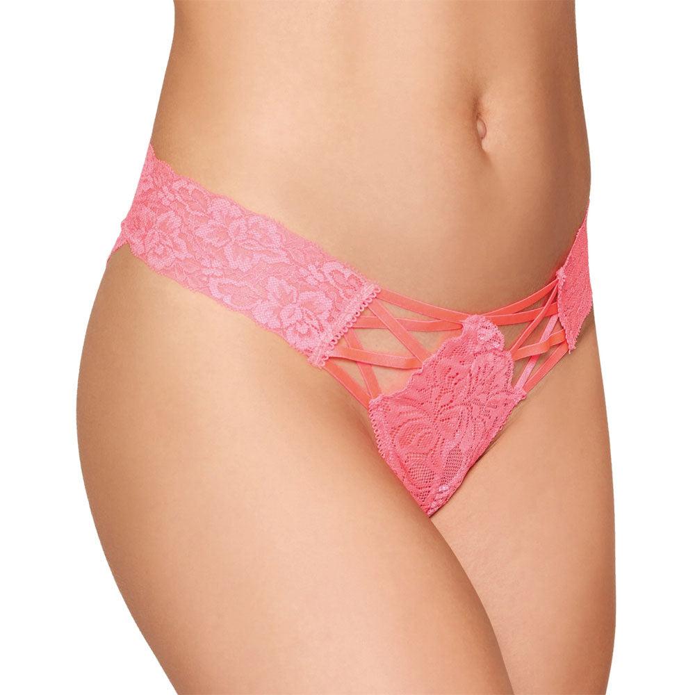 Dreamgirl Lace Up Sexy Womens Panty Large - G-Strings, Panties and Shorts