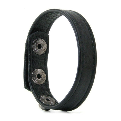 Three-Snap Buckle Leather Cock Ring by Hell's Couture - Cock Rings