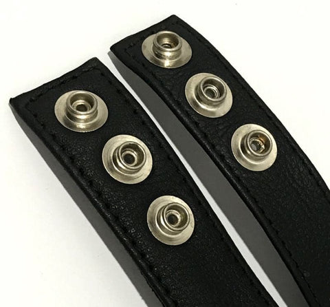 Three-Snap Buckle Leather Cock Ring by Hell's Couture - Cock Rings
