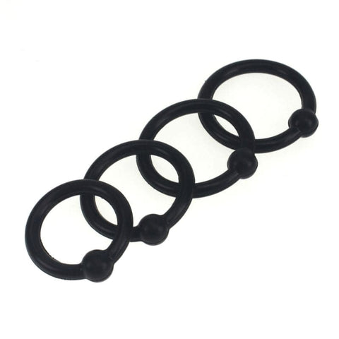 4 Piece Silicone Cock Head Cock Ring Set by BDStyle - Cock Rings