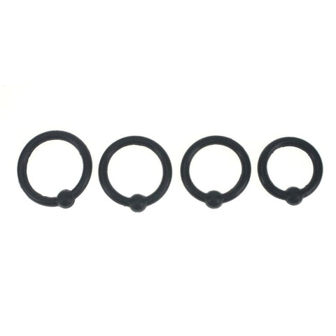 4 Piece Silicone Cock Head Cock Ring Set by BDStyle - Cock Rings