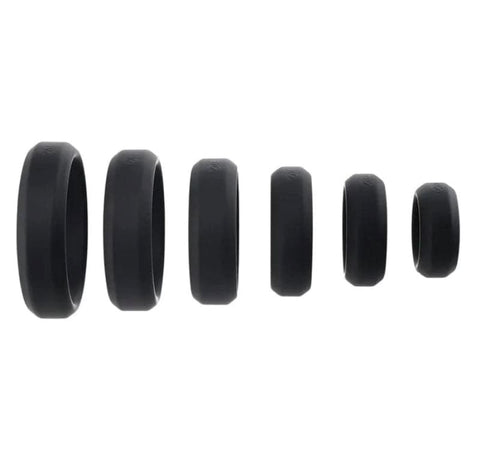 6 Piece Silicone penis Ring Set by Adam & Eve Sextoys - Ball and Cock Toys