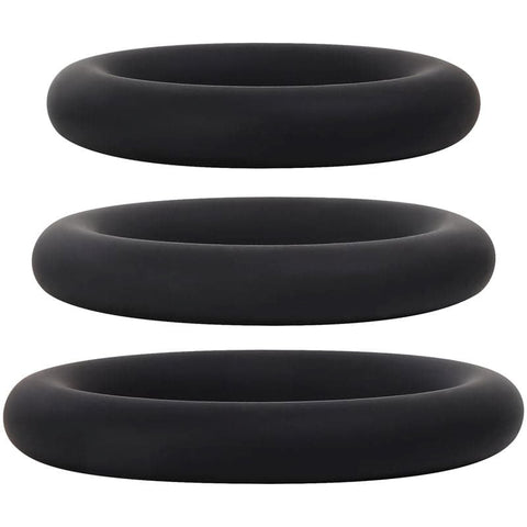 Black Penis Ring Trio Cock Ring Sets by Adam & Eve - Cock Ring Sets