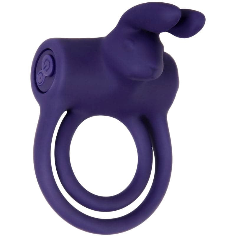 Adam & Eve Silicone Rechargeable Rabbit Ring -Blue - - Cock Rings