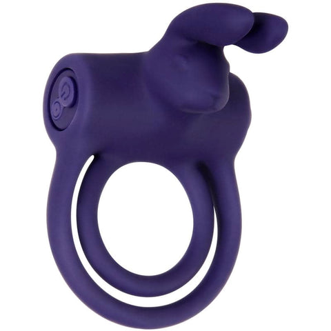 Adam & Eve Silicone Rechargeable Rabbit Ring -Blue - Vibrating Cock Rings
